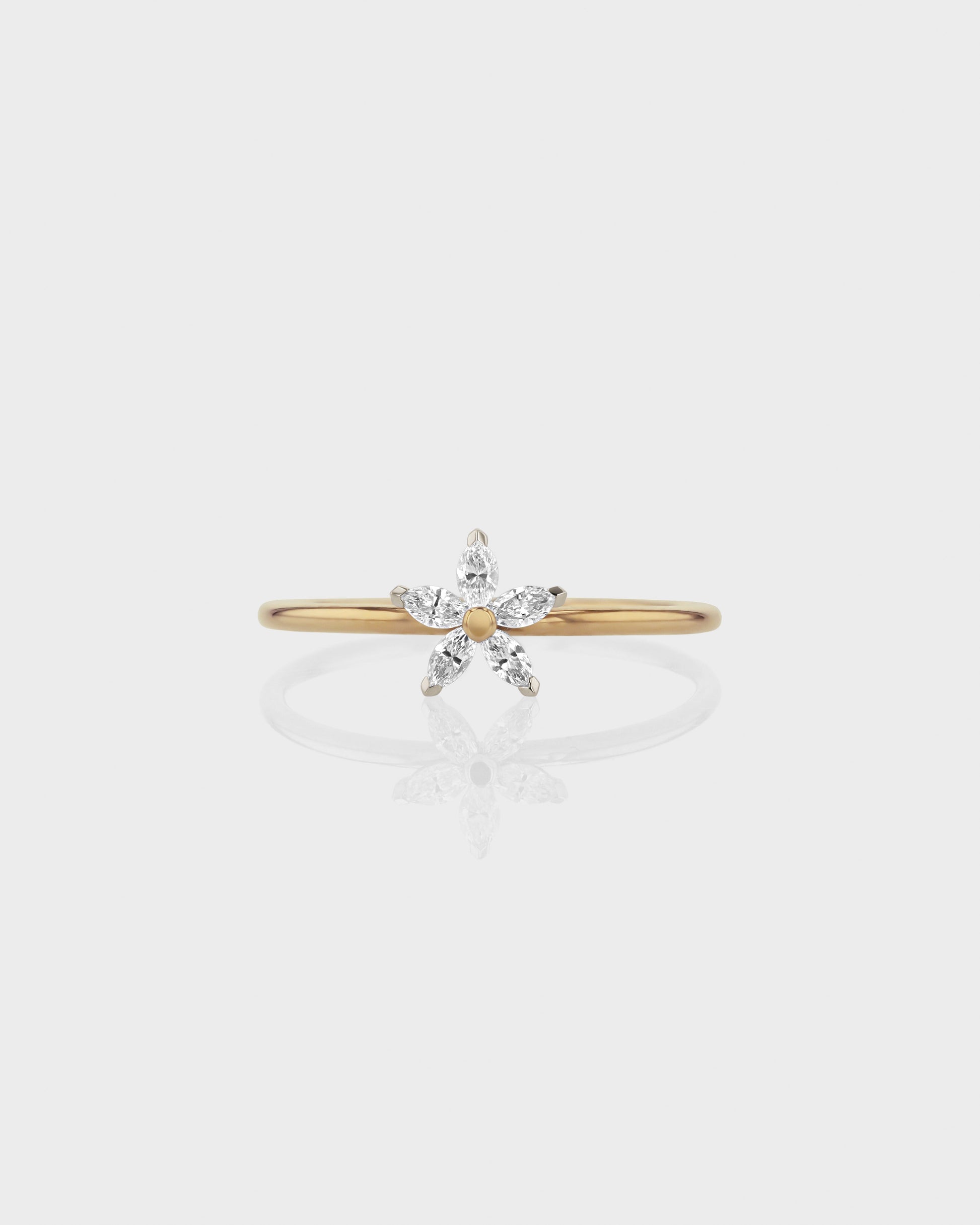 0.20 TCW Marquise Lab Grown Diamond Floral Wedding Bands in Elegant Bloom Design 1