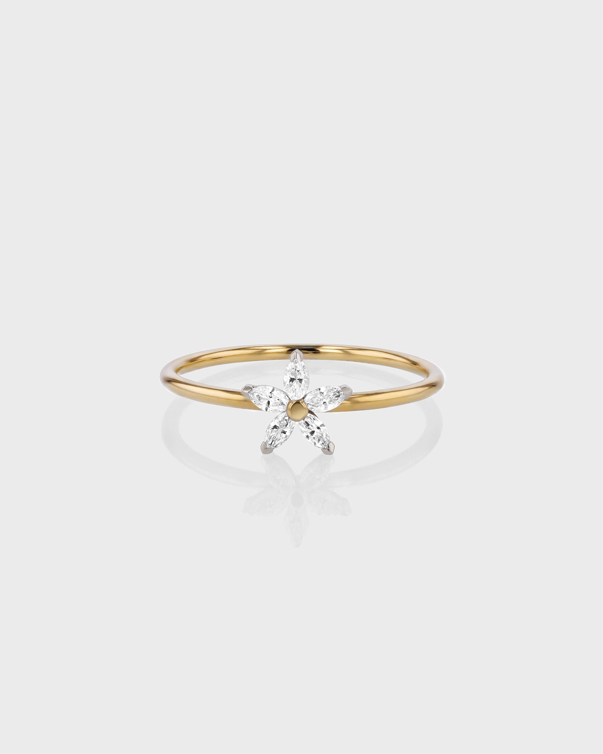 0.20 TCW Marquise Lab Grown Diamond Floral Wedding Bands in Elegant Bloom Design 6