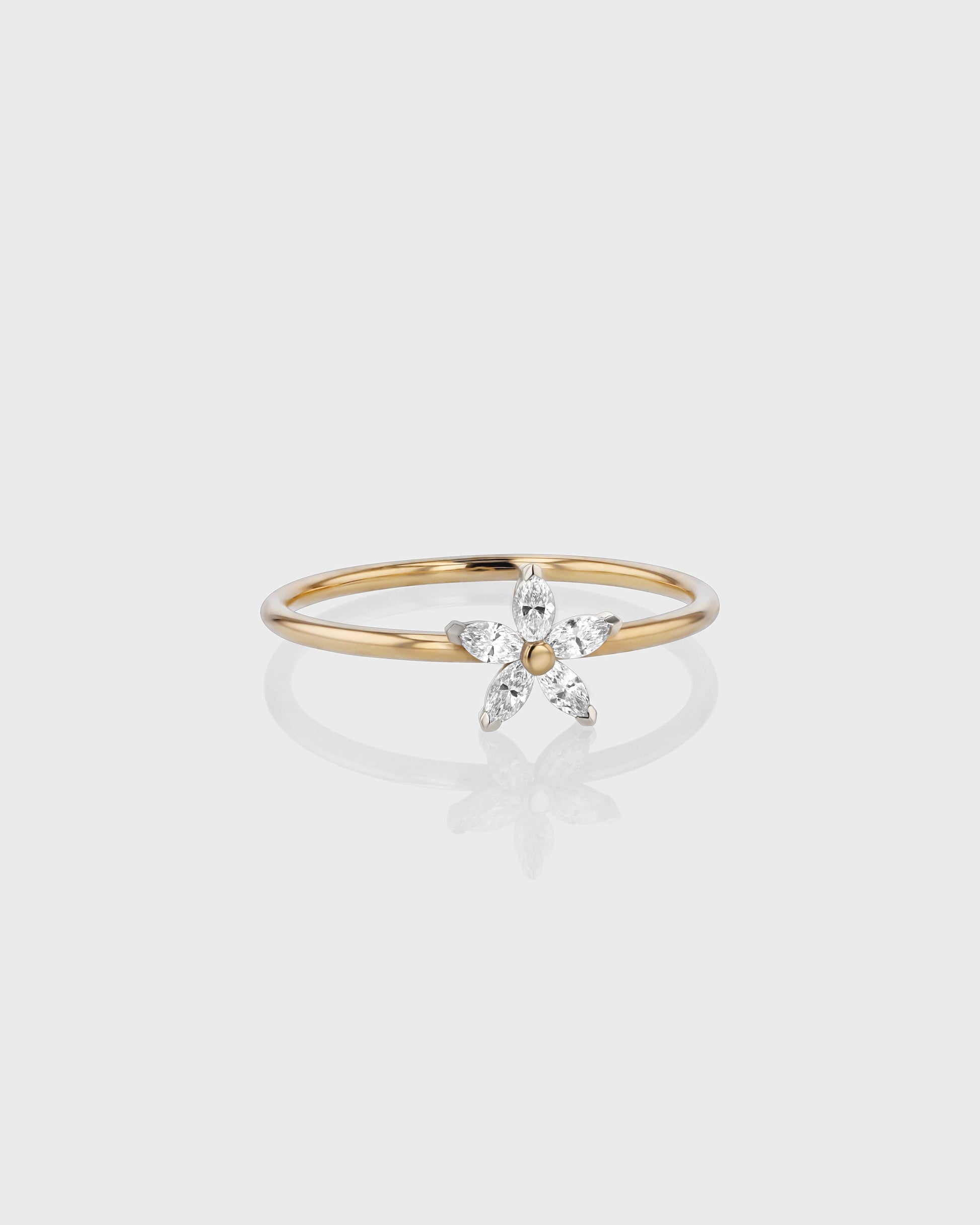 0.20 TCW Marquise Lab Grown Diamond Floral Wedding Bands in Elegant Bloom Design 5
