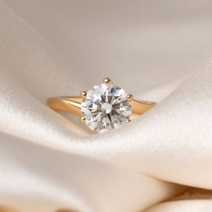 Solitaire-2.0 CT Round Lab Grown Diamond Engagement Ring