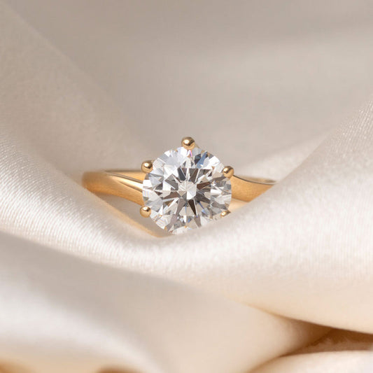 Solitaire-2.0 CT Round Lab Grown Diamond Engagement Ring