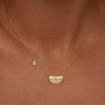 Load image into Gallery viewer, Elegant Gold Necklace with 0.06 TCW Round Opal and Lab-Made Diamond Accents
