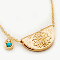 Load image into Gallery viewer, Elegant Gold Necklace with 0.06 TCW Round Opal and Lab-Made Diamond Accents
