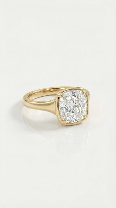Solitaire Cathedral- 1.8 CT Cushion Lab Grown Diamond Wedding Band