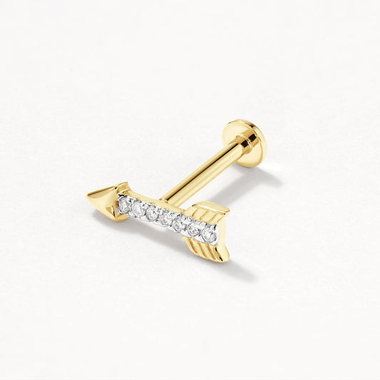 Elegant 0.019 TCW Round Lab Grown Diamond Arrow Stud Earring