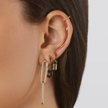0.5 Carat Round Lab Grown Diamond Gold Hoop Earrings 2