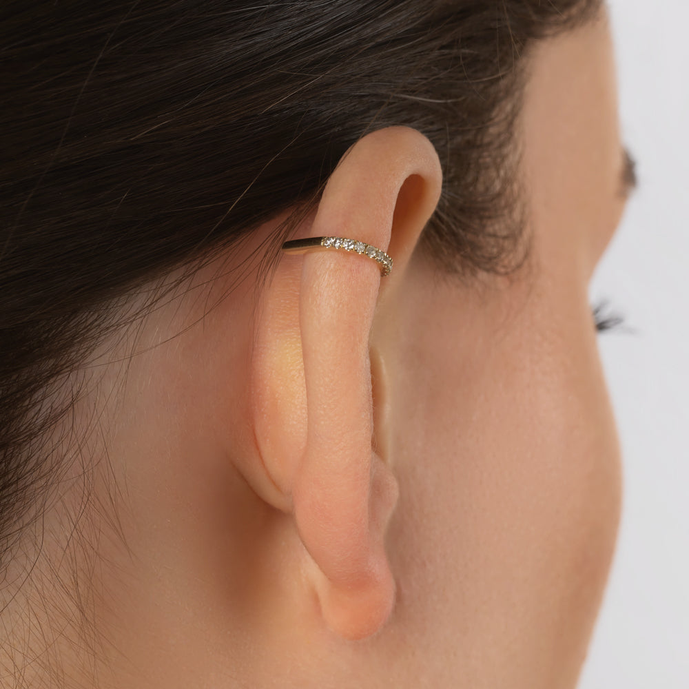 0.5 Carat Round Lab Grown Diamond Gold Hoop Earrings 7