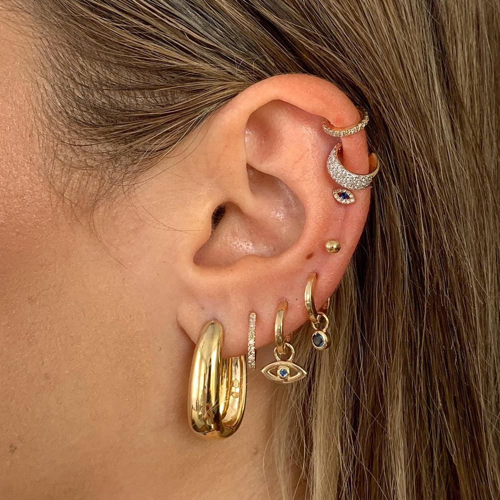 0.5 Carat Round Lab Grown Diamond Gold Hoop Earrings 13