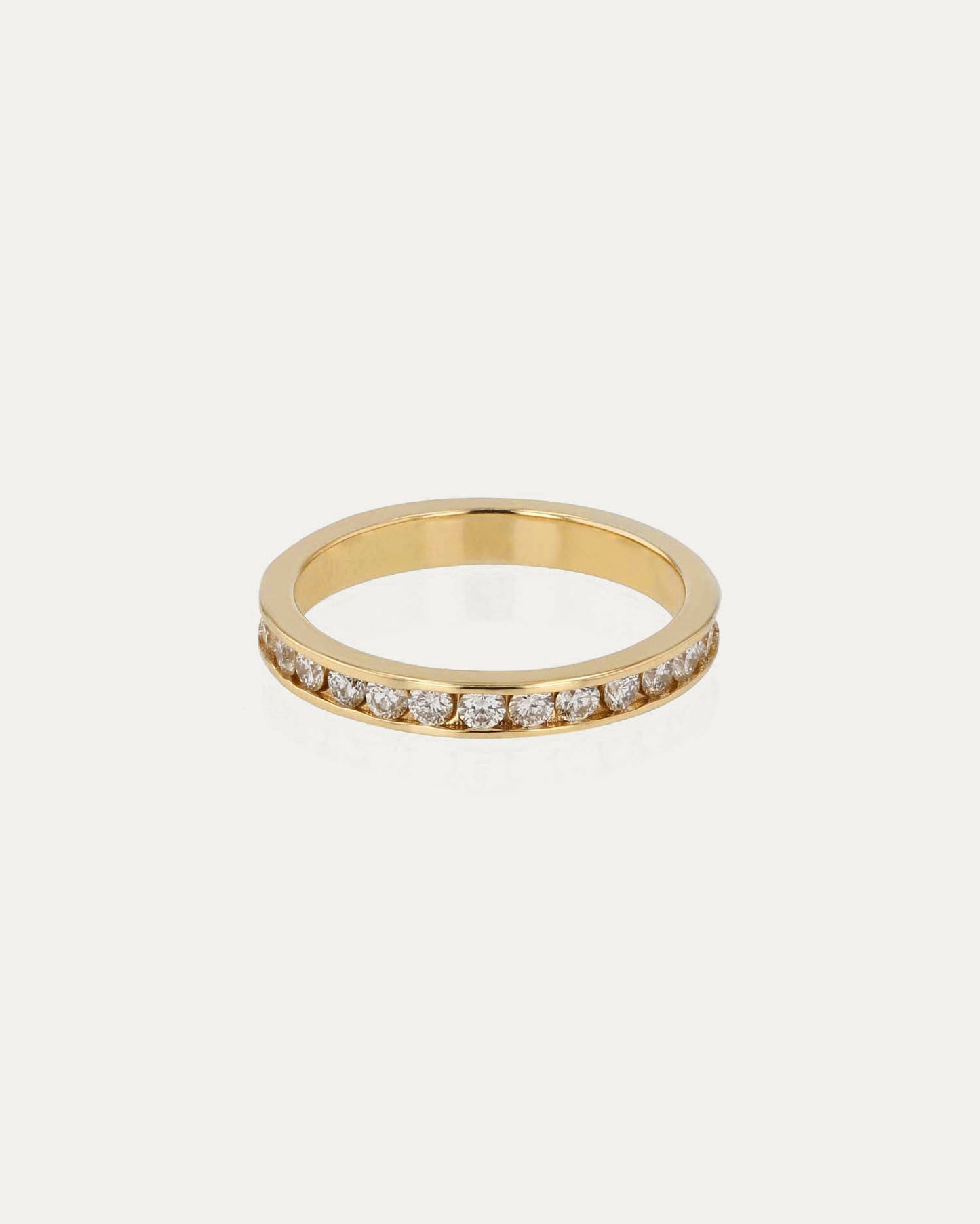3/4 Eternity Channel Set-0.7 CT Round Lab Grown Diamond Wedding Band