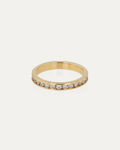 3/4 Eternity Channel Set-0.7 CT Round Lab Grown Diamond Wedding Band