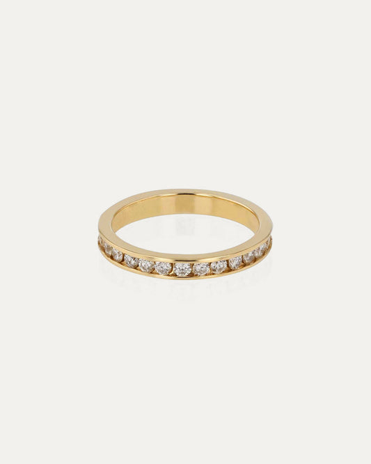3/4 Eternity Channel Set-0.7 CT Round Lab Grown Diamond Wedding Band