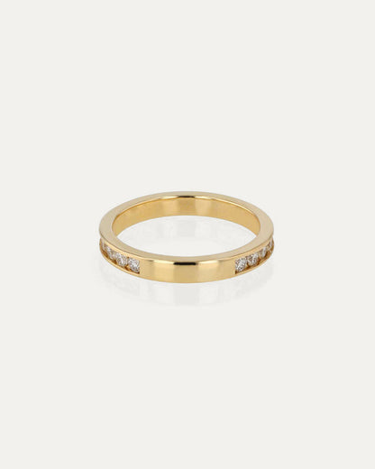 3/4 Eternity Channel Set-0.7 CT Round Lab Grown Diamond Wedding Band