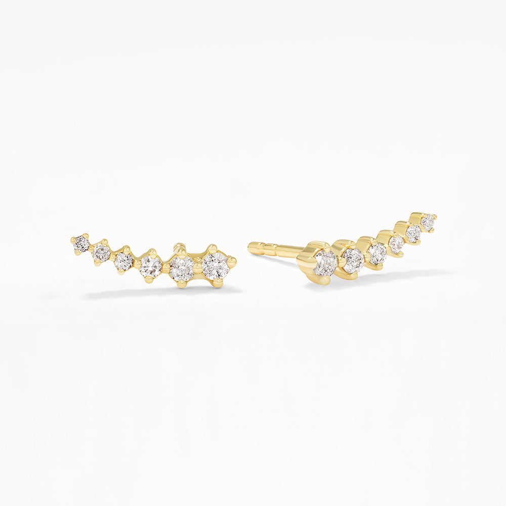 Elegant 0.15 TCW Round Lab-Grown Diamond Climber Earrings