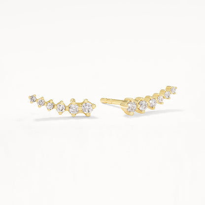 Elegant 0.15 TCW Round Lab-Grown Diamond Climber Earrings 1