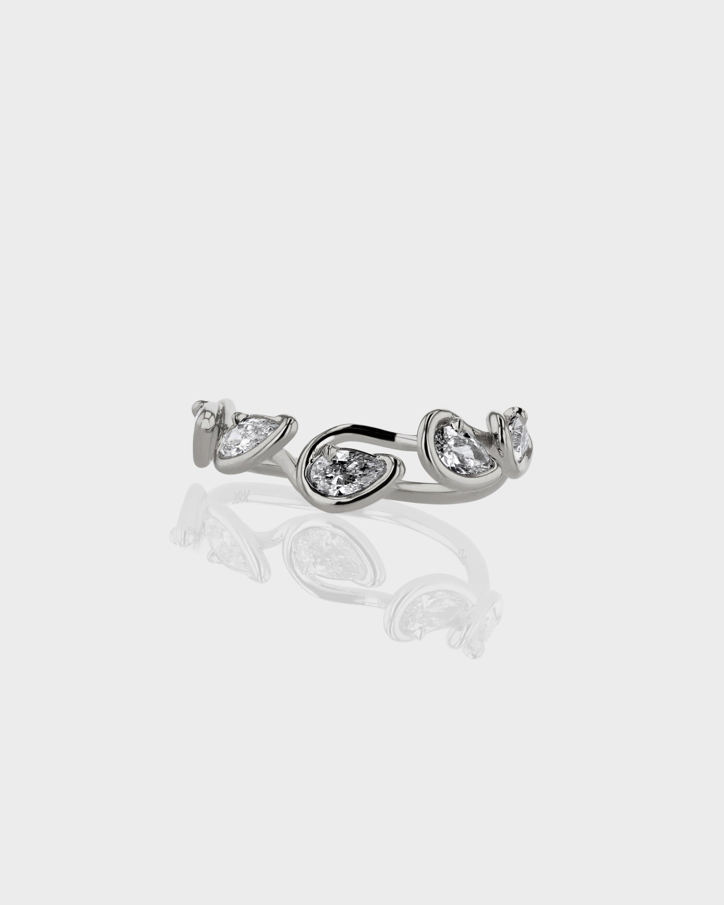 0.30 TCW Pear Criss Cross Shank Lab Grown Diamond Wedding Band 1