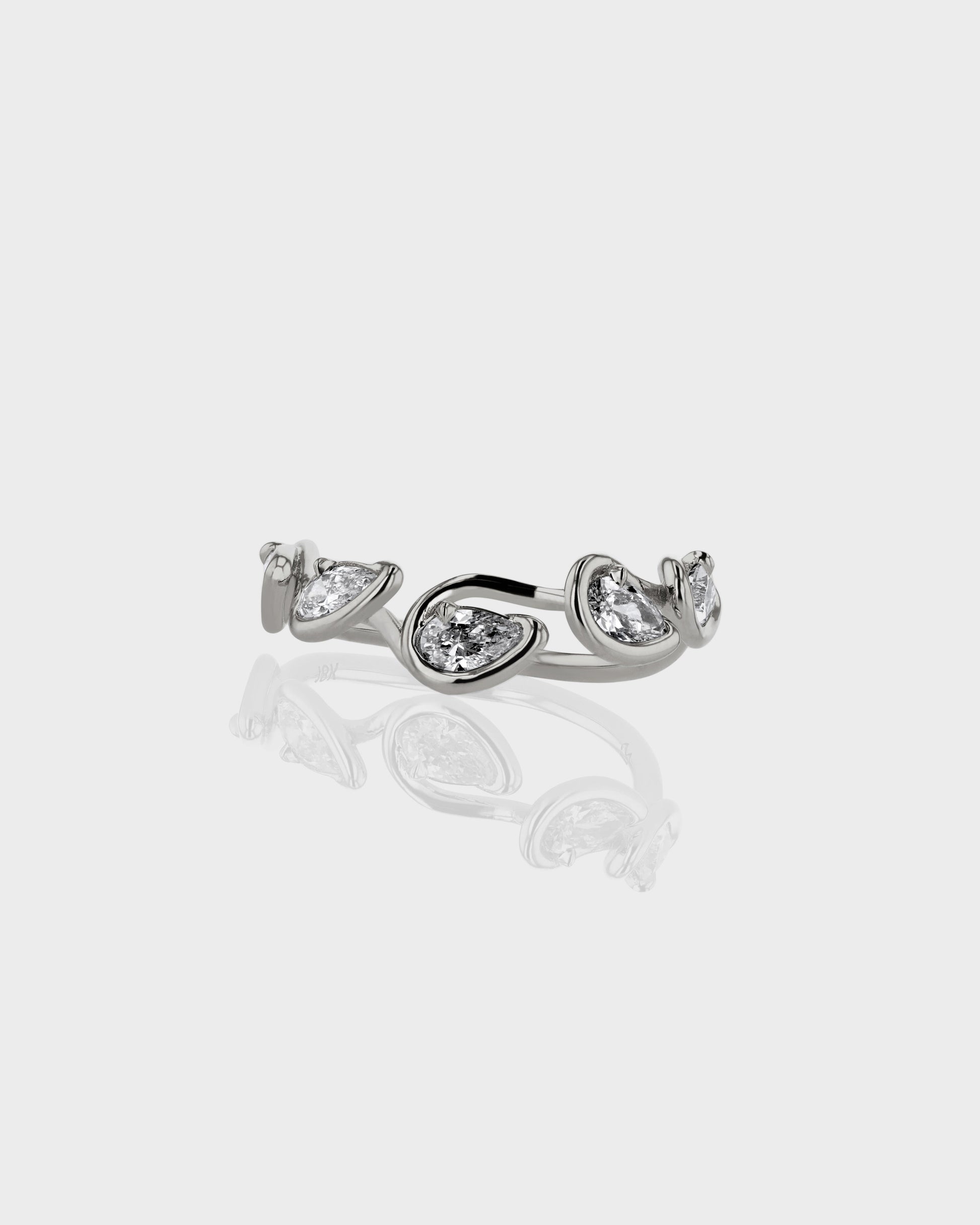 0.30 TCW Pear Criss Cross Shank Lab Grown Diamond Wedding Band 1