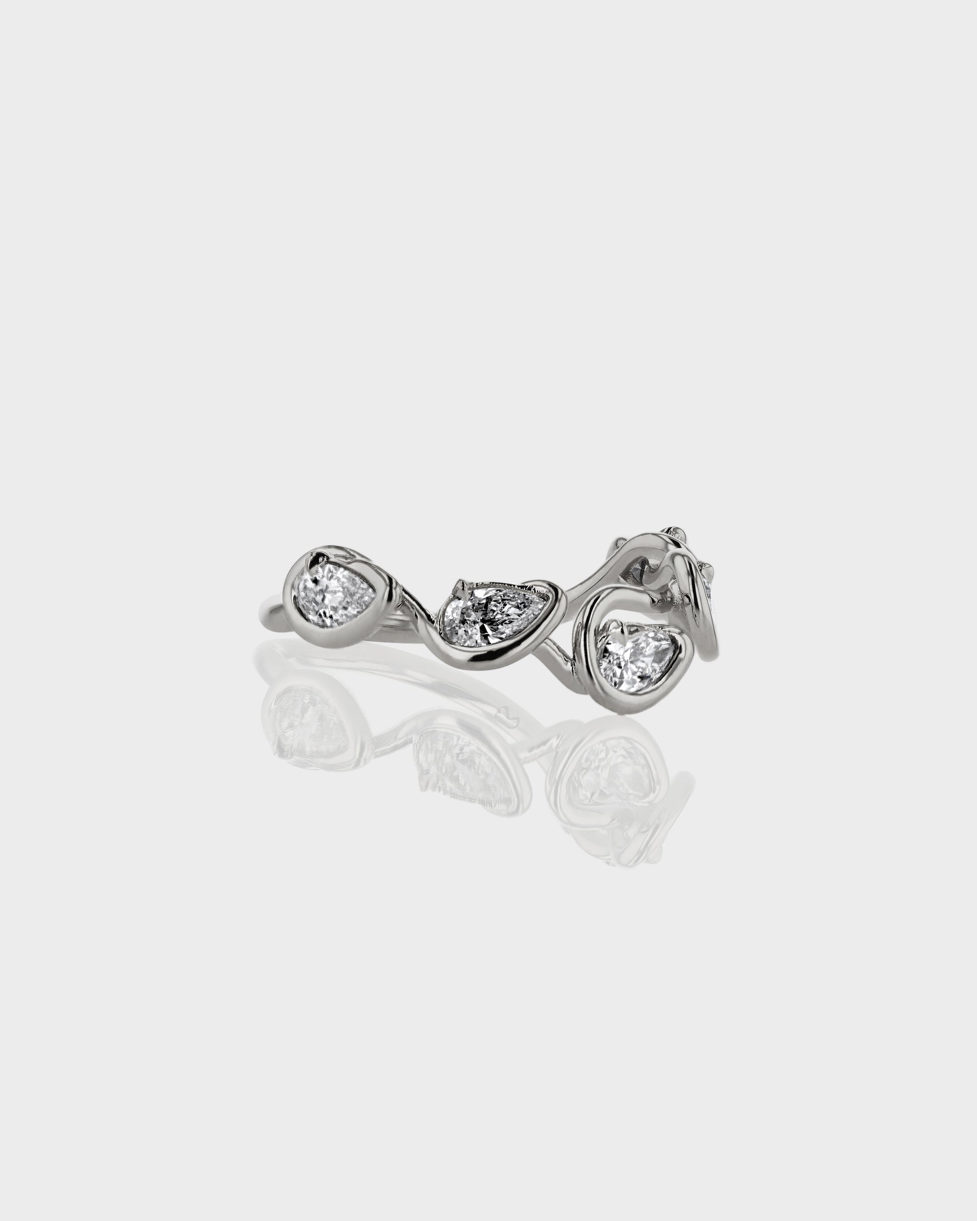0.30 TCW Pear Criss Cross Shank Lab Grown Diamond Wedding Band 5