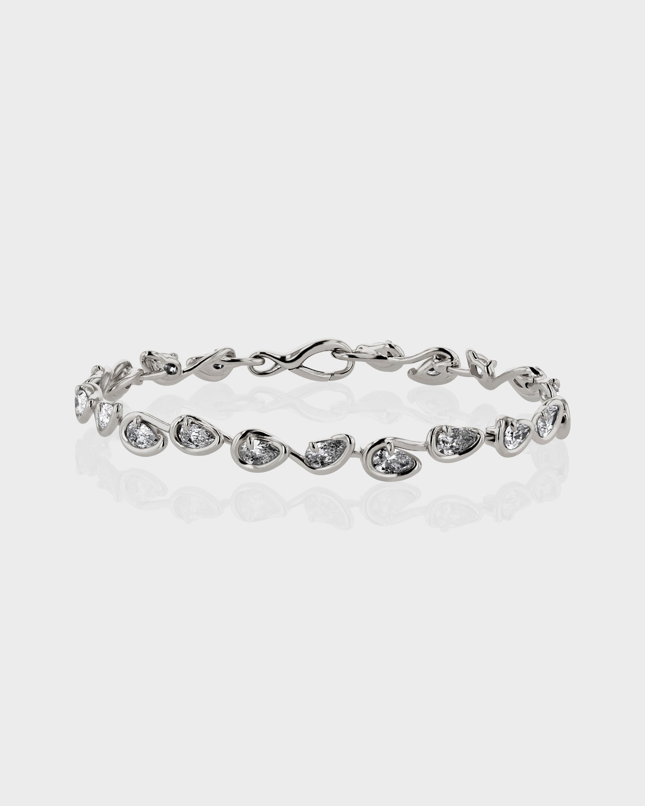 1 TCW Pear Lab Grown Diamond Art Deco Bracelet