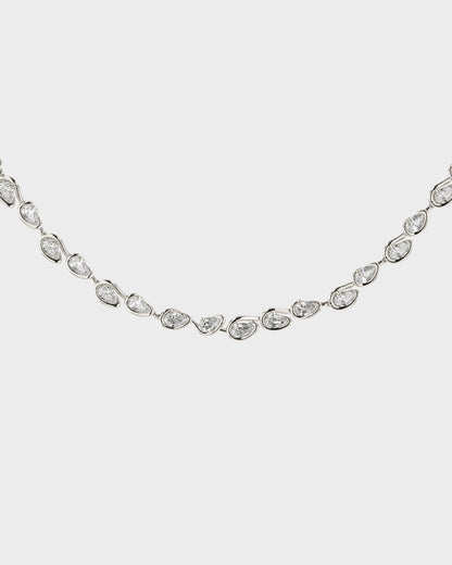 1.0 TCW Pear Shaped Tennis Diamond Corridor Necklace 4