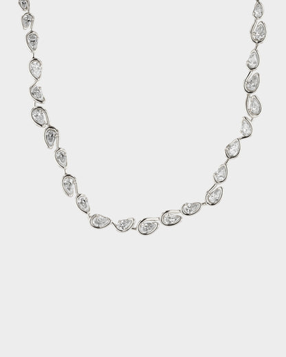 1.0 TCW Pear Shaped Tennis Diamond Corridor Necklace 1