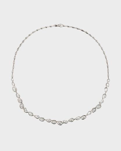 1.0 TCW Pear Shaped Tennis Diamond Corridor Necklace 2