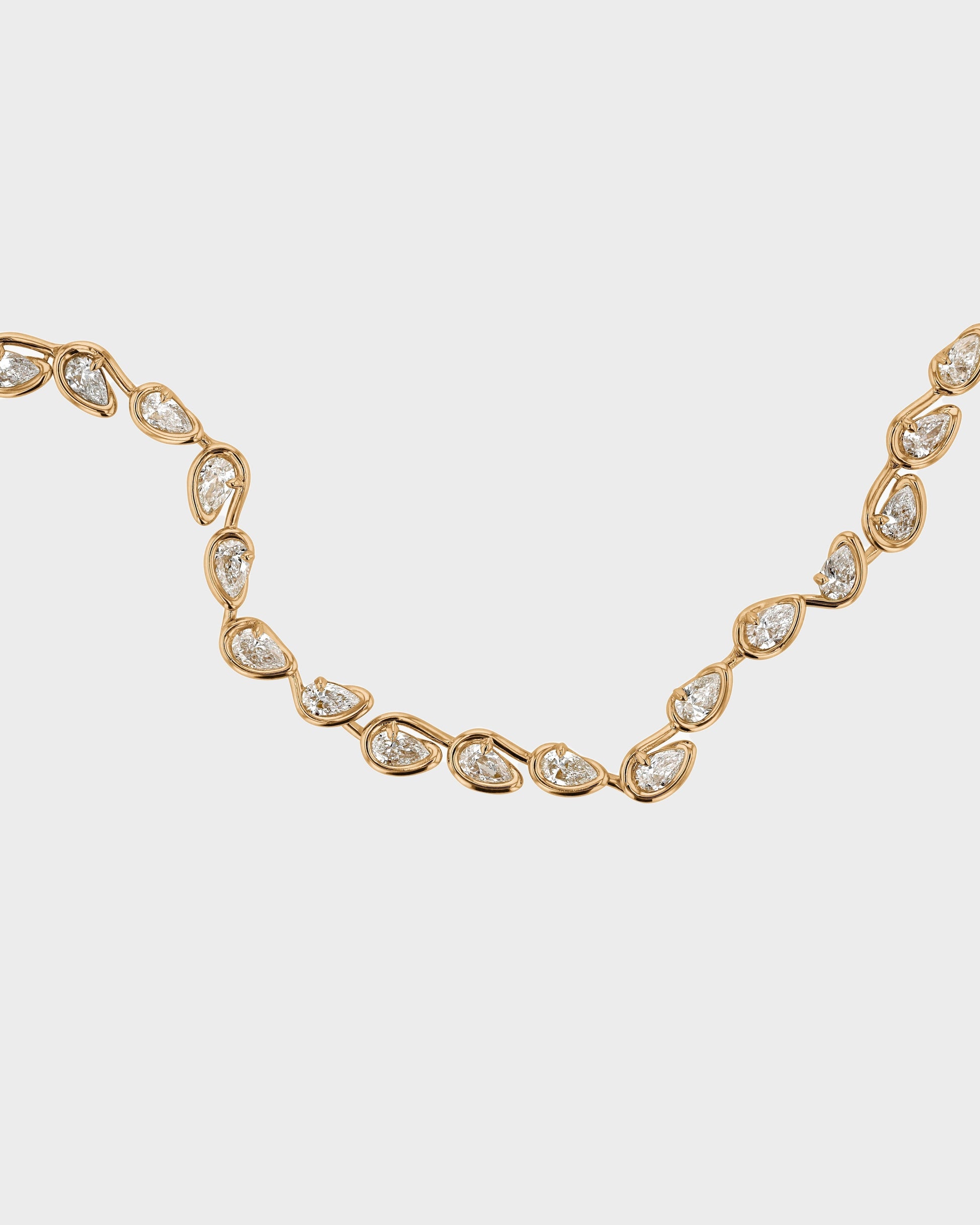1.0 TCW Pear Shaped Tennis Diamond Corridor Necklace 4