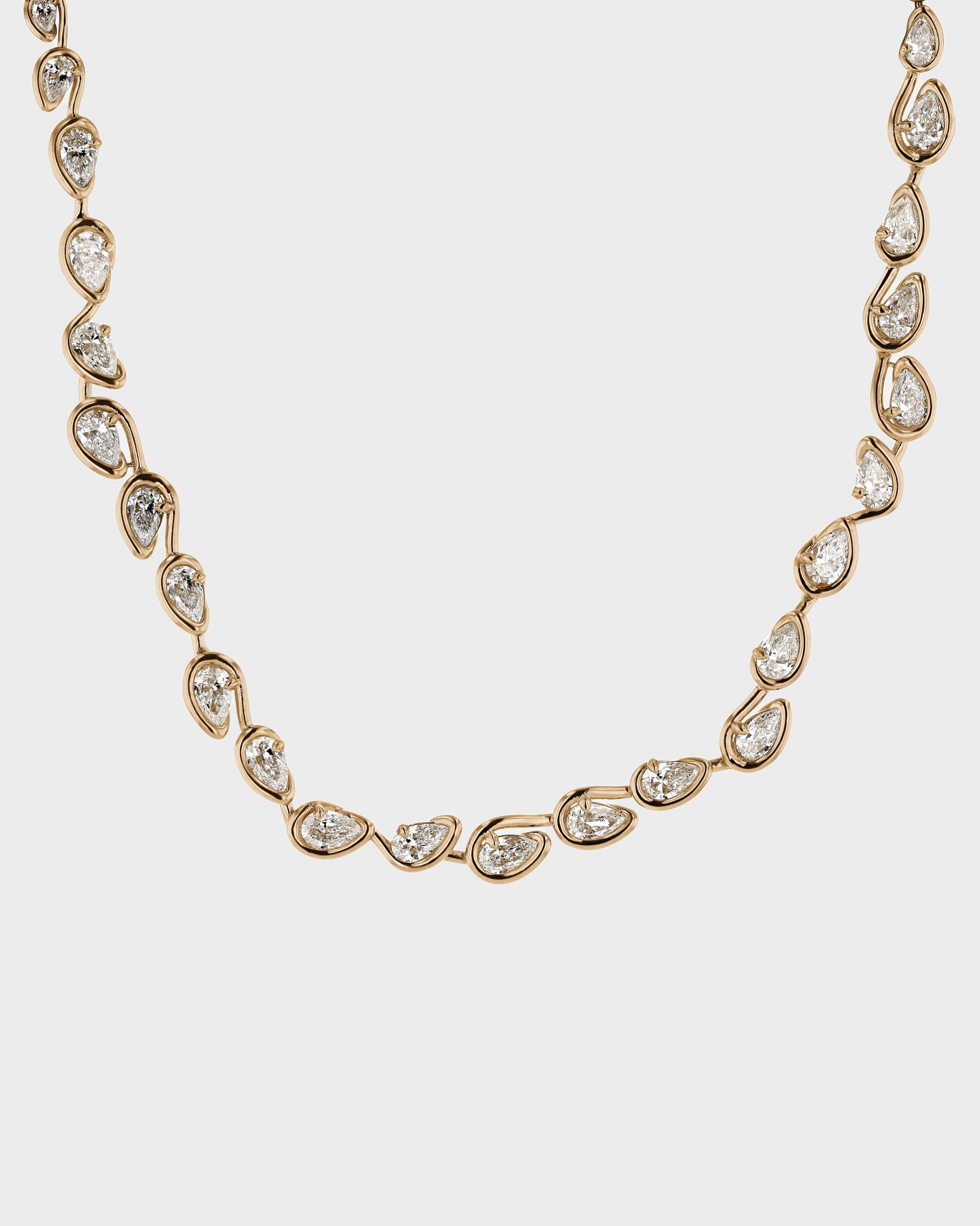 1.0 TCW Pear Shaped Tennis Diamond Corridor Necklace 1