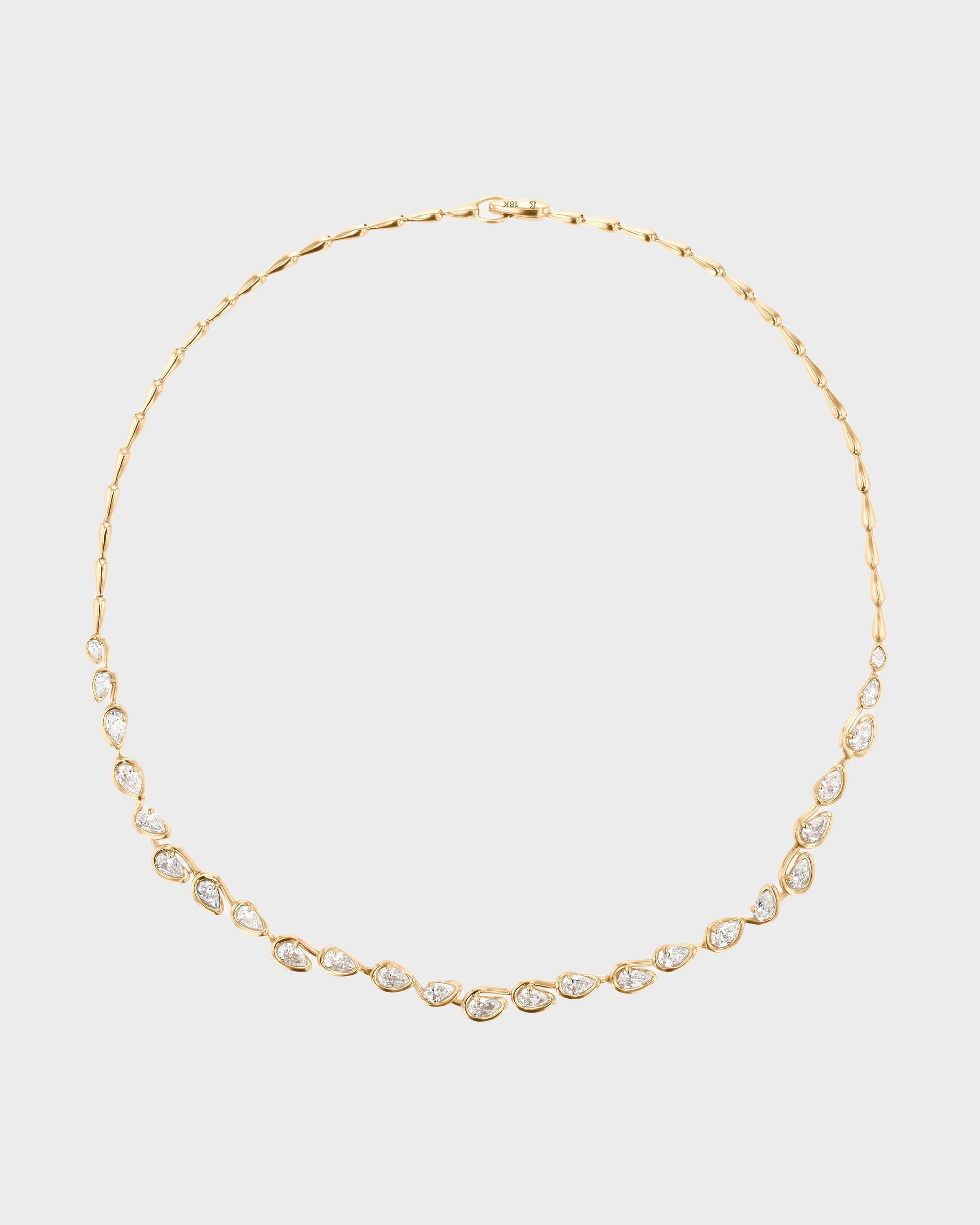 1.0 TCW Pear Shaped Tennis Diamond Corridor Necklace 2
