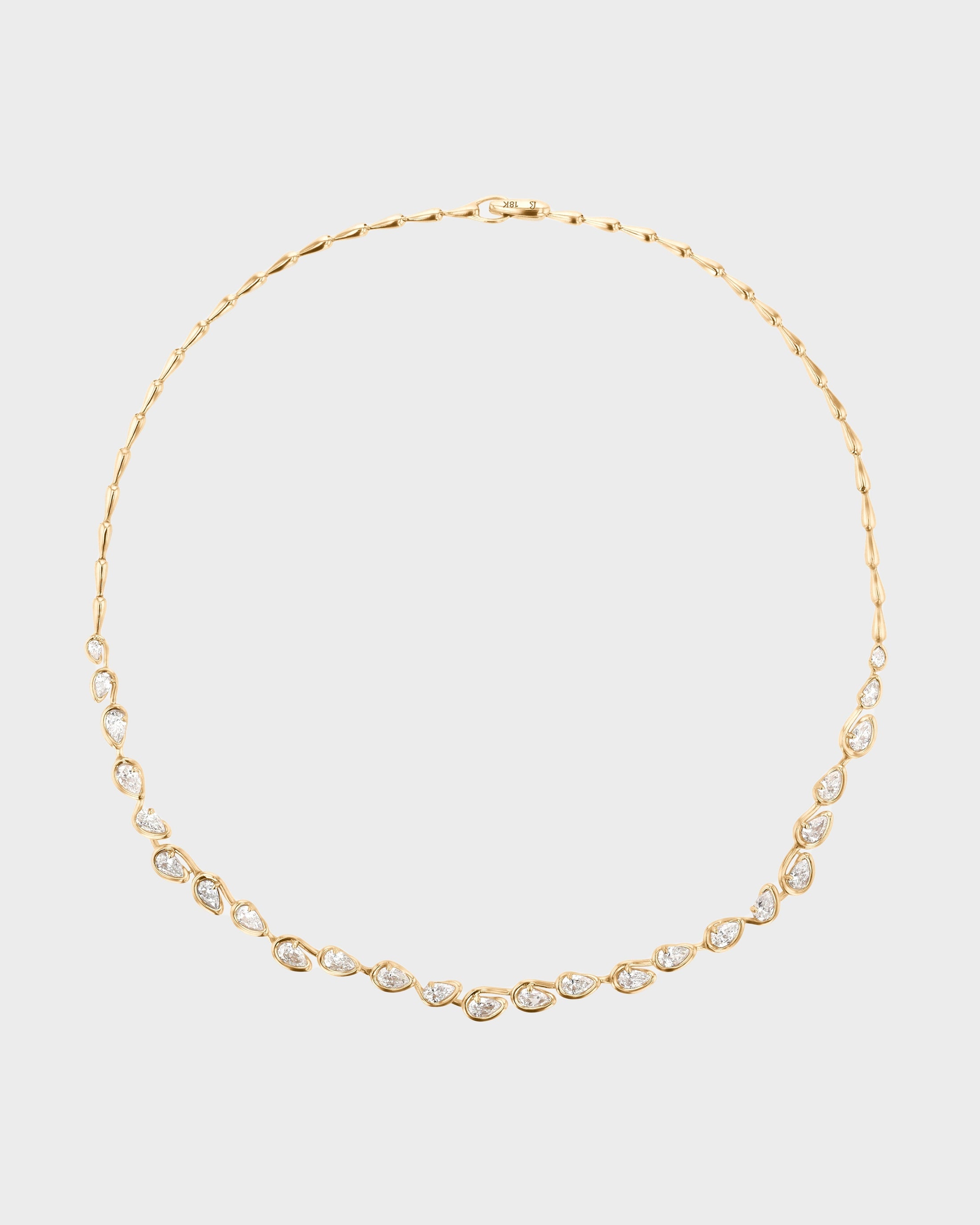 1.0 TCW Pear Shaped Tennis Diamond Corridor Necklace