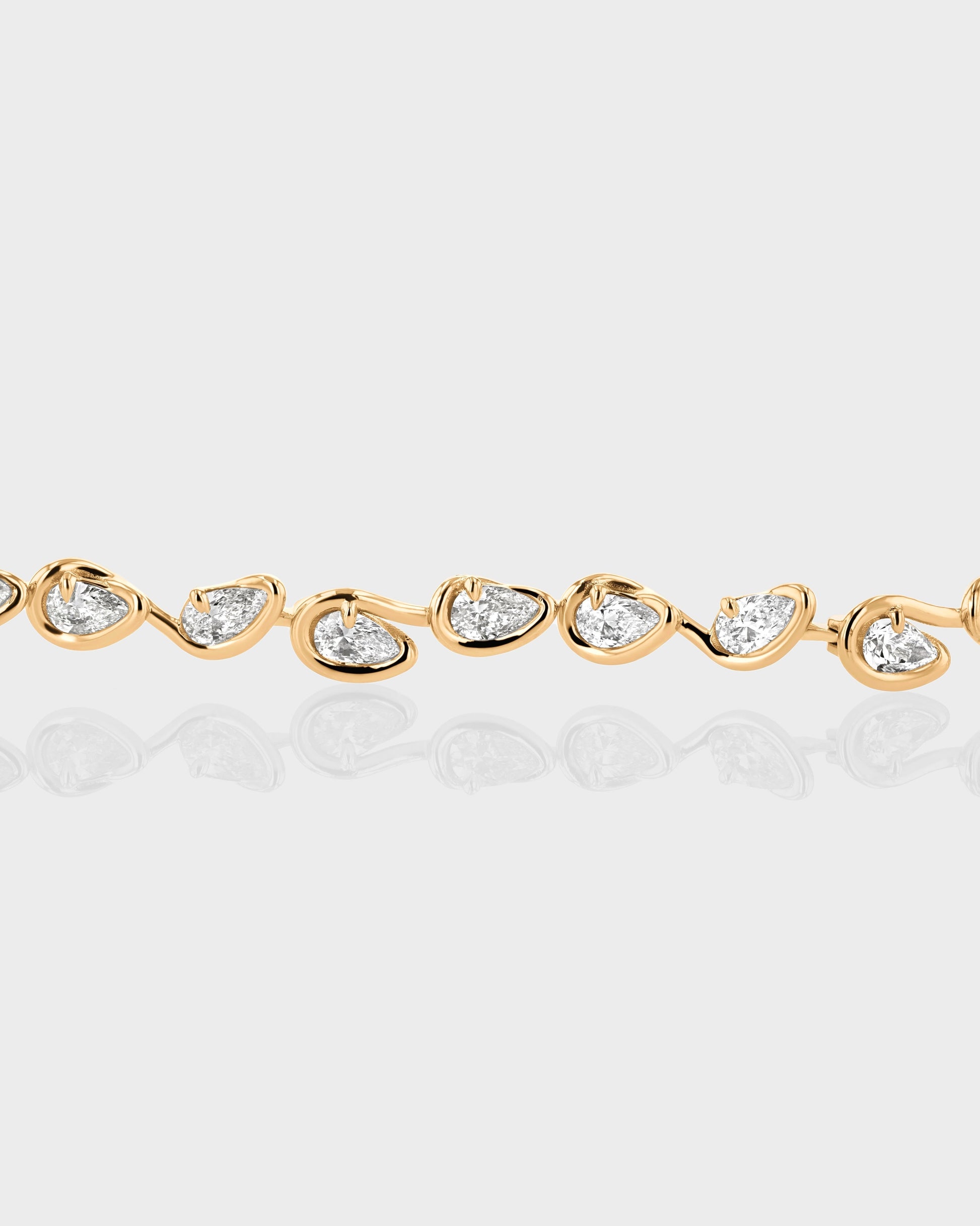 1.0 TCW Pear Shaped Tennis Diamond Corridor Necklace 5