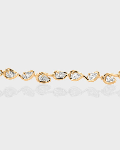 1.0 TCW Pear Shaped Tennis Diamond Corridor Necklace 5