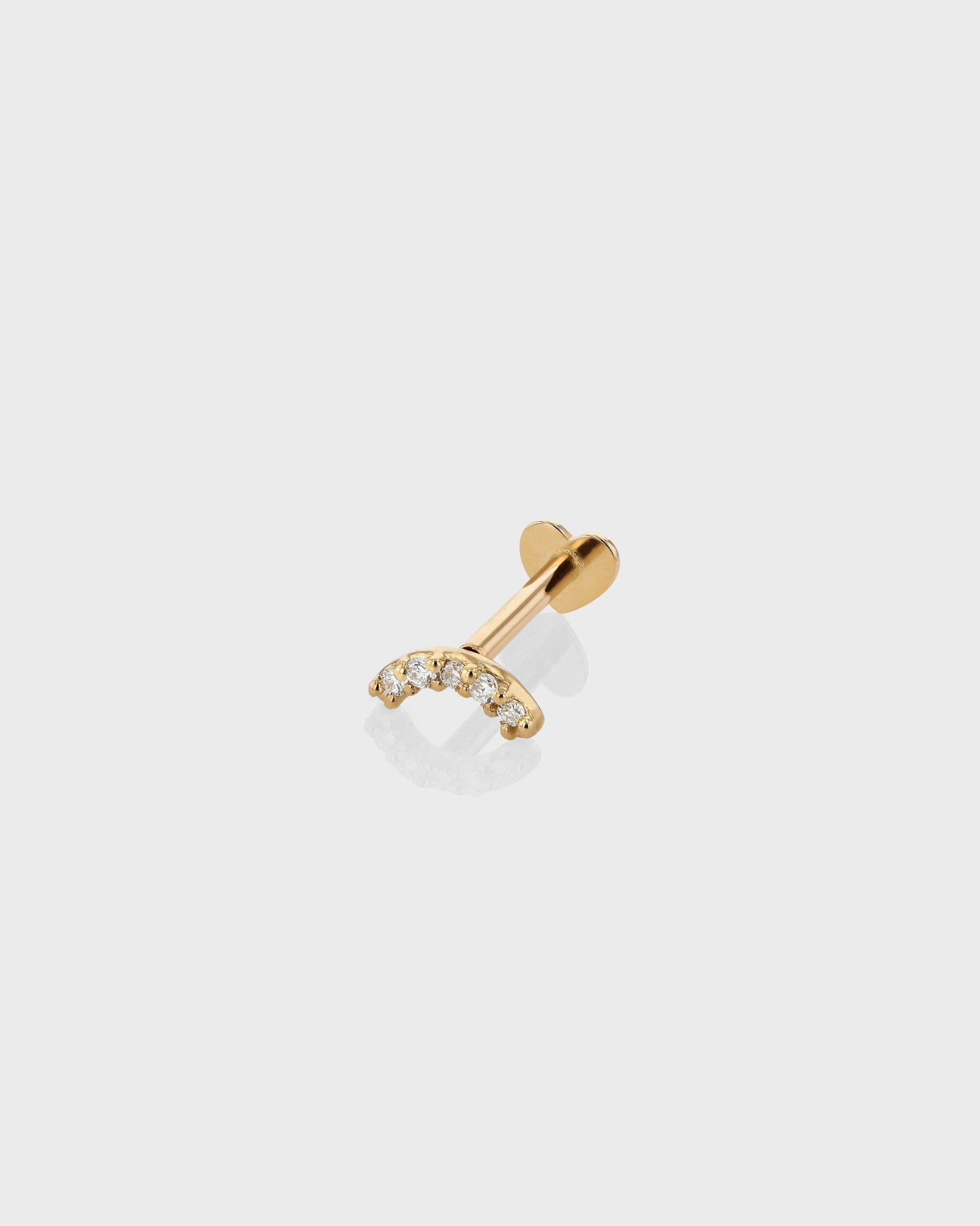 Radiant 0.09 TCW Round Lab Grown Diamond Curved Cartilage Stud 1
