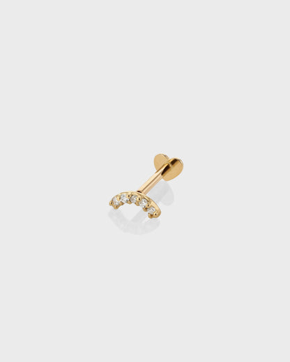 Radiant 0.09 TCW Round Lab Grown Diamond Curved Cartilage Stud 1