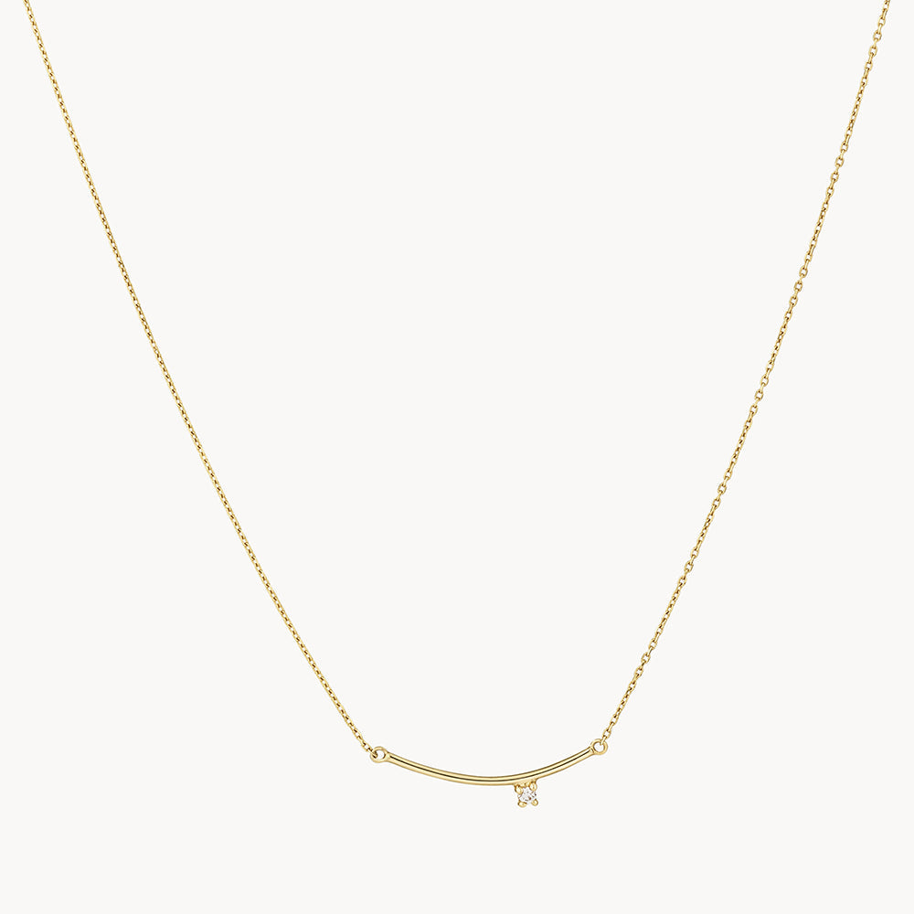 Radiant Elegance: 0.01 TCW Round Lab-Grown Diamond Bar Necklace