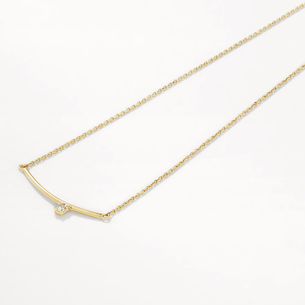 Radiant Elegance: 0.01 TCW Round Lab-Grown Diamond Bar Necklace