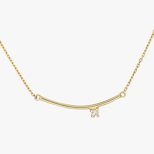 Radiant Elegance: 0.01 TCW Round Lab-Grown Diamond Bar Necklace