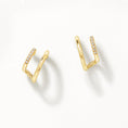 Load image into Gallery viewer, Elegant Gold Twisted 0.06 TCW Round Lab Grown Diamond Hoop Earrings
