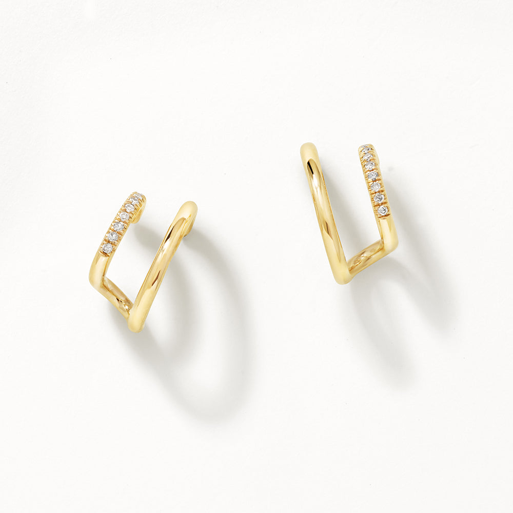 Elegant Gold Twisted 0.06 TCW Round Lab Grown Diamond Hoop Earrings 7
