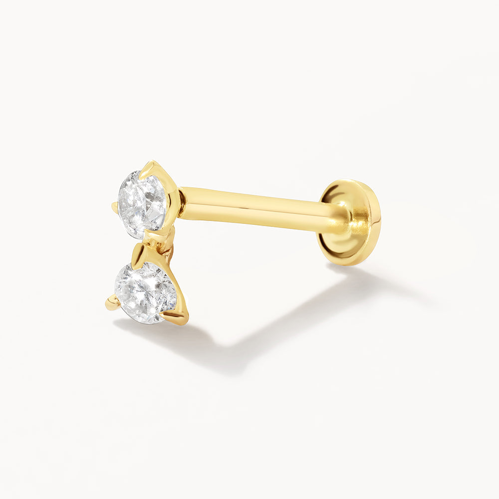 Radiant Elegance: 0.08 TCW Round Lab Grown Diamond Stud Earrings 1