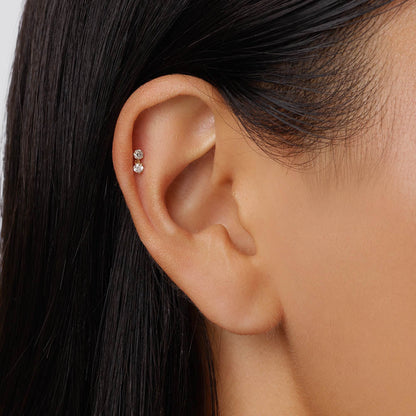 Radiant Elegance: 0.08 TCW Round Lab Grown Diamond Stud Earrings 3