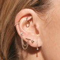 Load image into Gallery viewer, Elegant 0.07 TCW Round Lab Grown Diamond Drop Hoop Earrings
