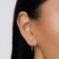 Load image into Gallery viewer, Elegant 0.07 TCW Round Lab Grown Diamond Drop Hoop Earrings
