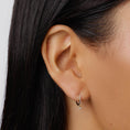 Load image into Gallery viewer, Elegant 0.07 TCW Round Lab Grown Diamond Drop Hoop Earrings
