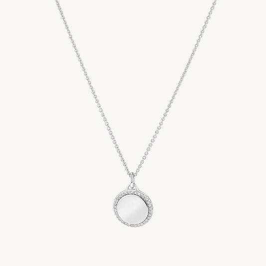 Engravable Round Diamond Necklace with 0.11 TCW Lab Grown Diamonds