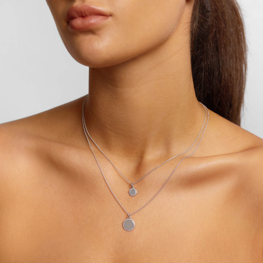 Engravable Round Diamond Necklace with 0.11 TCW Lab Grown Diamonds 14
