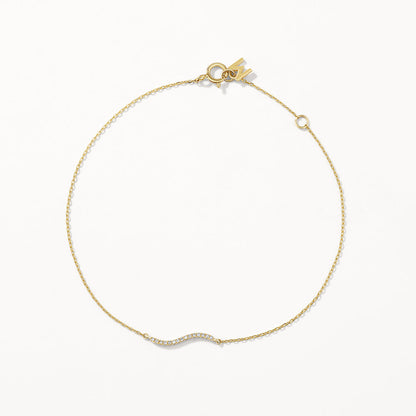 Elegant Gold Wave Bracelet with 0.05 TCW Round Lab Grown Diamonds 1