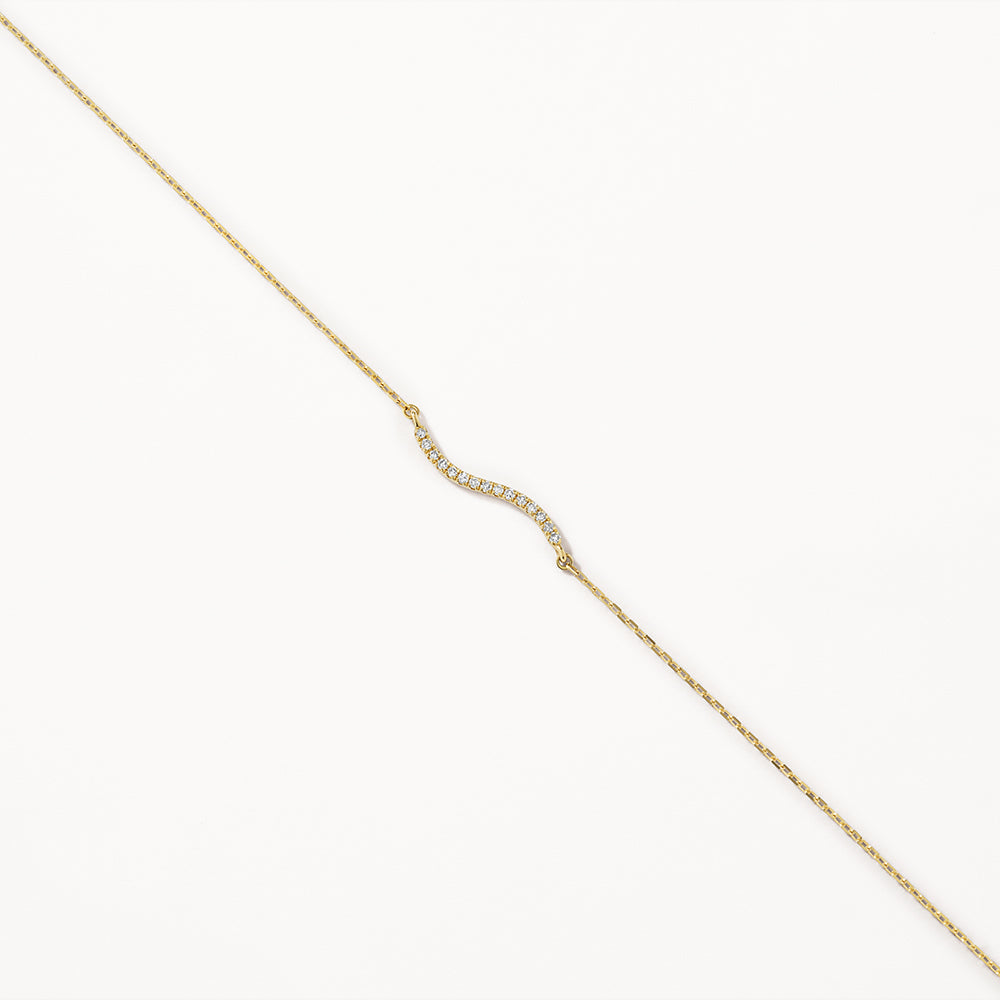 Elegant Gold Wave Bracelet with 0.05 TCW Round Lab Grown Diamonds 4