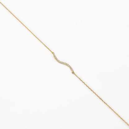 Elegant Gold Wave Bracelet with 0.05 TCW Round Lab Grown Diamonds 4