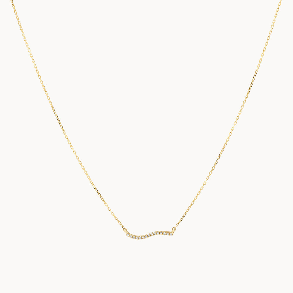 Elegant 0.035 TCW Round Lab-Grown Diamond Wave Necklace 2