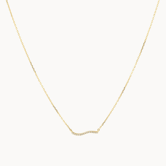 Elegant 0.035 TCW Round Lab-Grown Diamond Wave Necklace